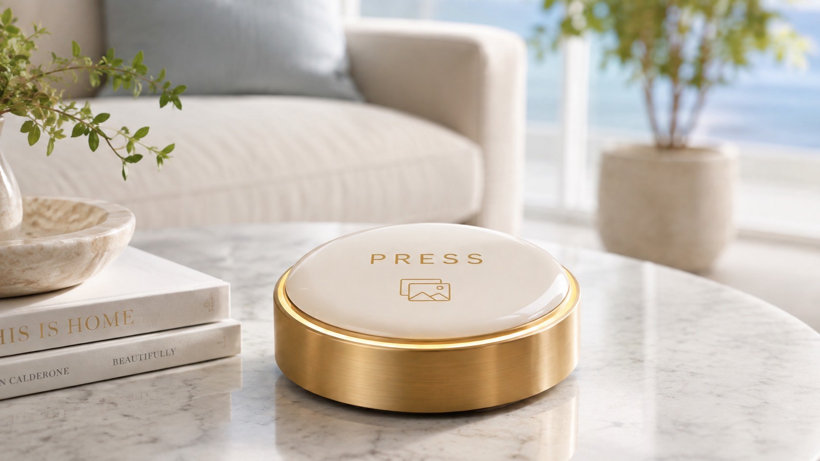 The Memory Button on a coffee table